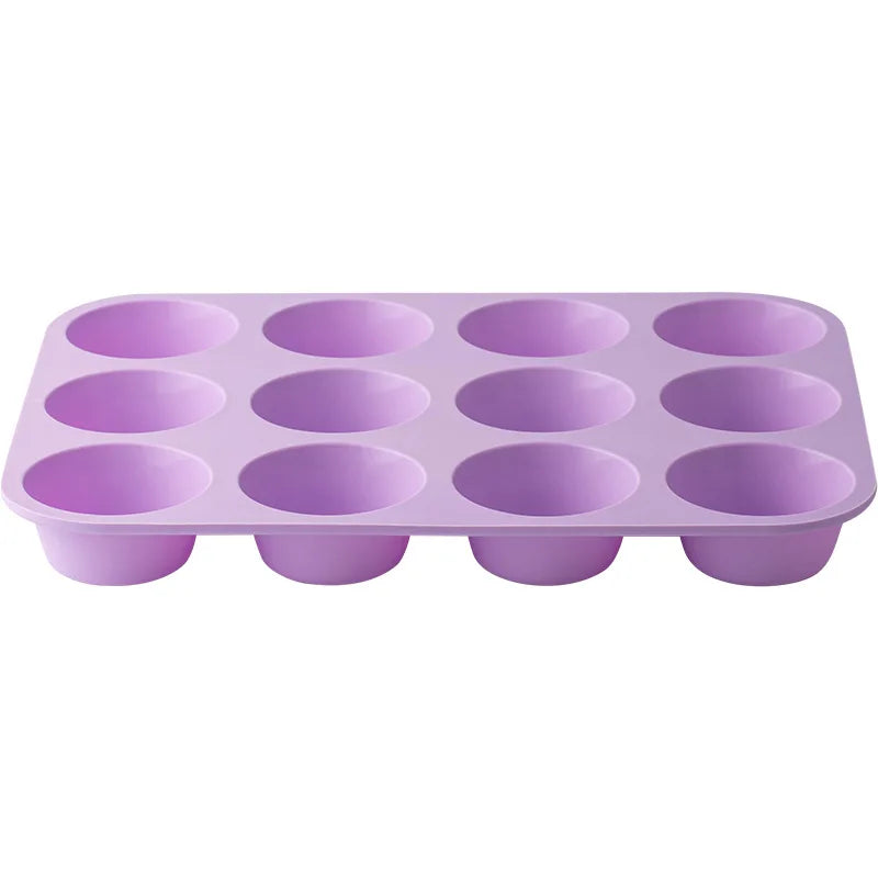 12 Holes Silicone Baking Mold for Baking 3D Bakeware Chocolate Round Sphere Mold Cupcake Pan Cake DIY Muffin Kitchen Tool