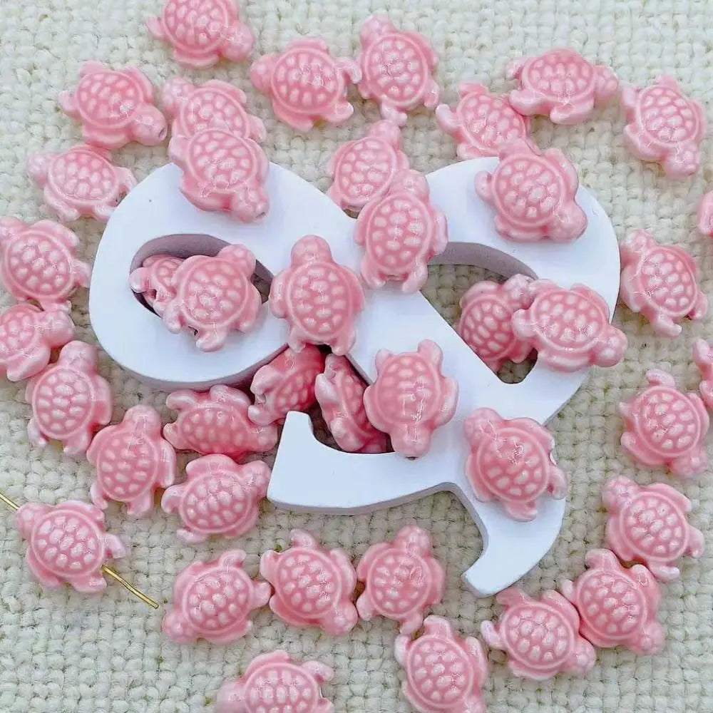 Ceramic Sea Turtle Beads, 10-Piece Set