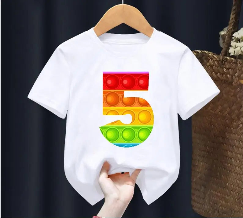 Hot Sale T-Shirt Number 2 3 4 5 6 7 8 9 11 Happy Birthday Gift T Shirt Baby Girls Boys Clothes Unisex Tshirt Tee Top