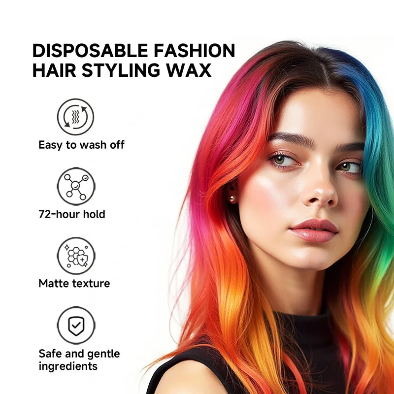 Silver White Temporary Hair Color Wax Pomade Disposable Hair Coloring Mud Natural Washable Hair Styling Clay for Men Girls Women