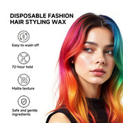 Silver White Temporary Hair Color Wax Pomade Disposable Hair Coloring Mud Natural Washable Hair Styling Clay for Men Girls Women