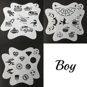 10 Pcs Children Stencils Face Painting Washable Body FaceTattoo Spray Painting DIY Template For Kids 13*13cm Holiday Decorations