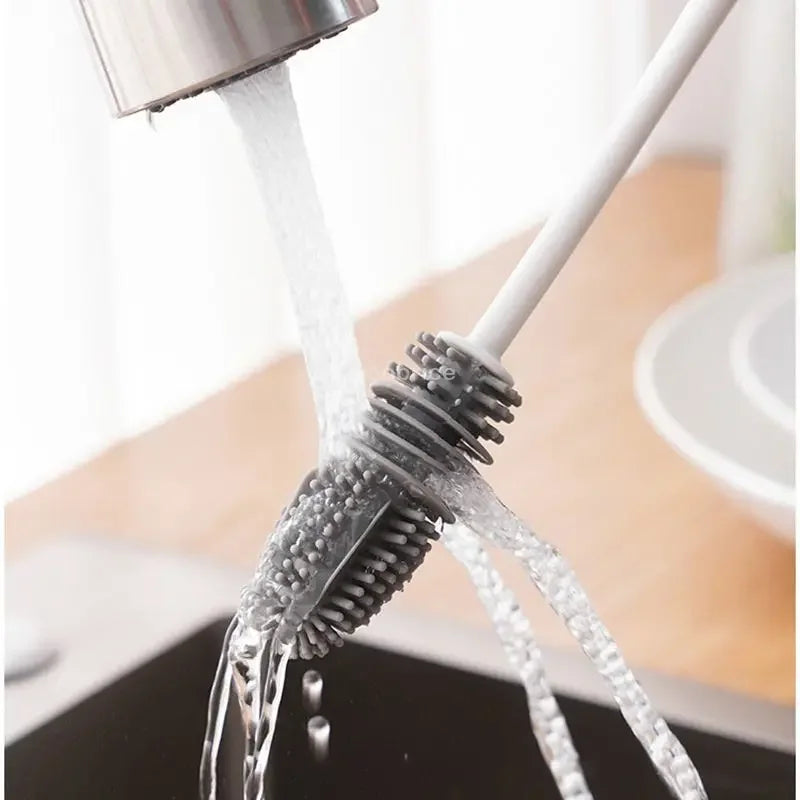 Long-Handle Silicone Bottle Cleaning Brush — Selected 1-, 2-, 3-, 5- or 10-Piece Pack