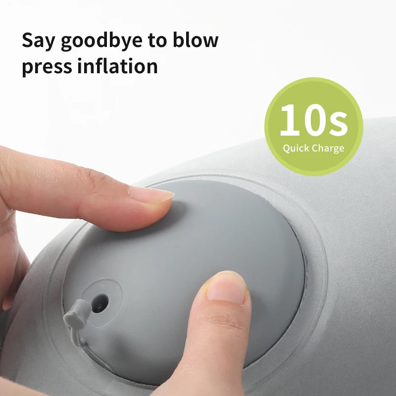 Inflatable Velvet Travel Neck Pillow