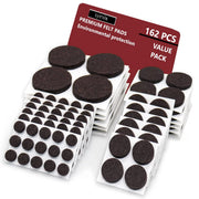 Self-Adhesive Round Felt Furniture Pads — 162 Pieces, Beige or Brown