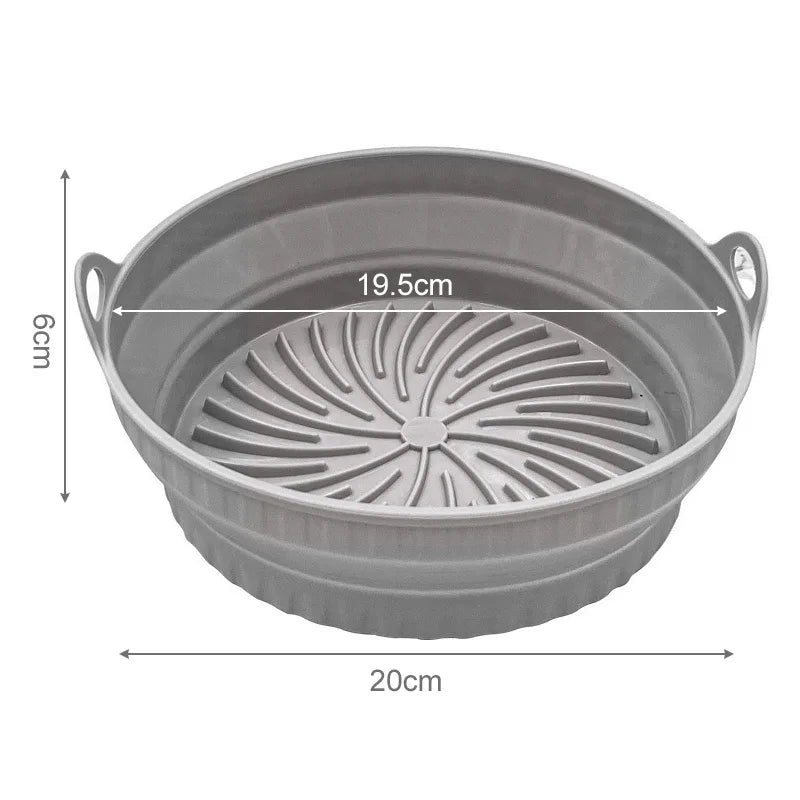 Foldable Air Fryer Silicone Liners Reusable Silicone Air Fryer Basket Food Safe Non Stick Air-Fryer Bakewa Kitchen Accessorie