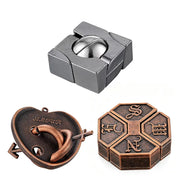 Variety Metal Puzzles Brain Teasers 3PCS Set IQ Logic Test Disentanglement for Mind Challenge Educational Toys Kids Adults