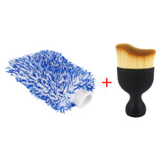 Blue Microfiber Car-Wash Mitt — Single or Accessory Set