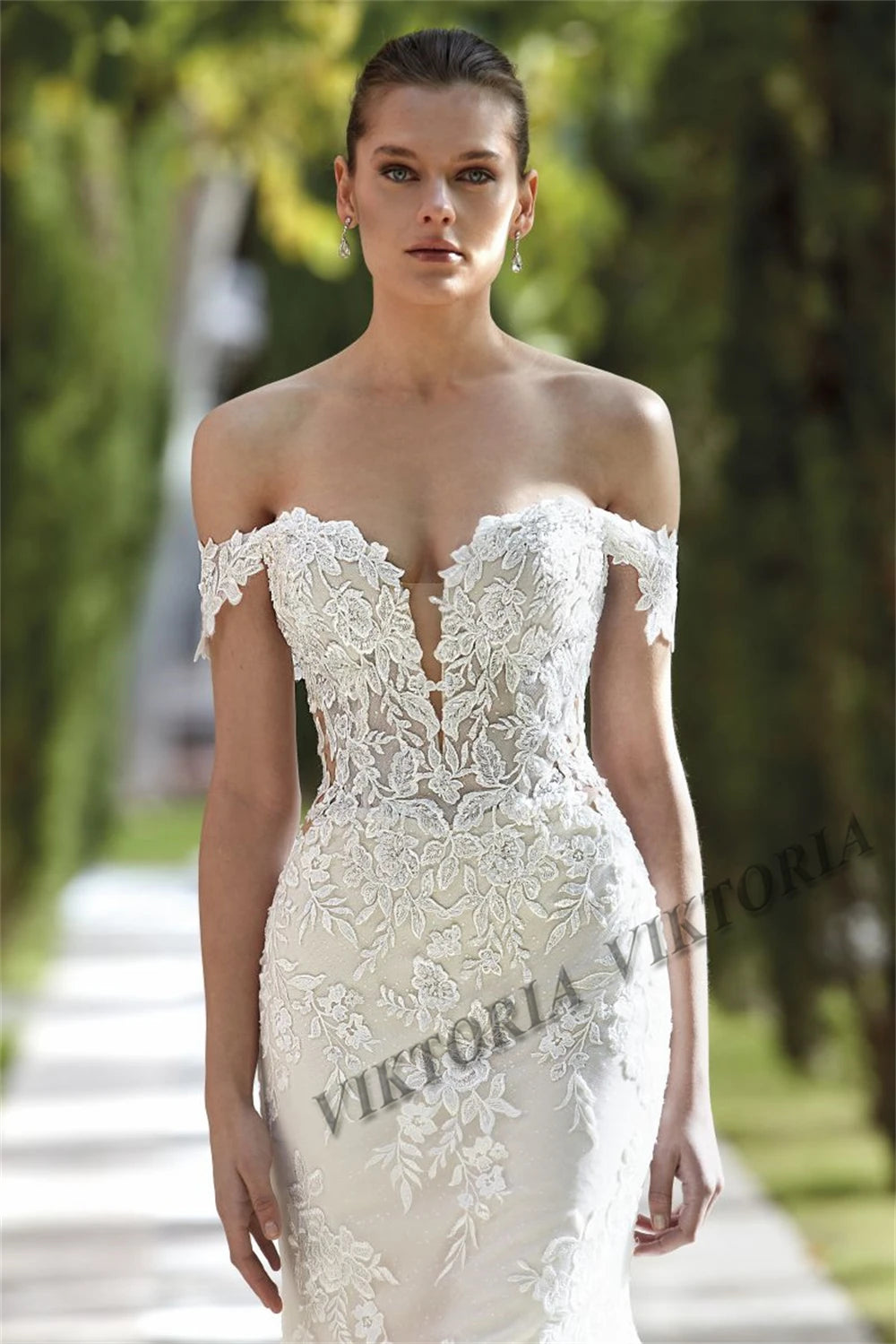 VIKTORIA Modern Mermaid Wedding Dresses For Woman Bride Off the Shoulder V-neck Robe De Mariée Personalized Customization