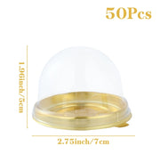 50Pcs Mini Dessert Cake Boxes Container Transparent Cupcake Pastry Baking Packaging Boxes Wedding Party Supplies Christmas Gift
