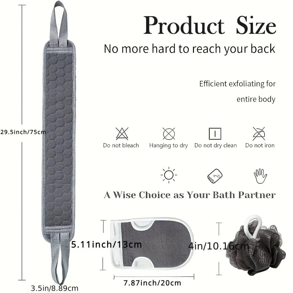 3-Piece Exfoliating Body Scrubber Set