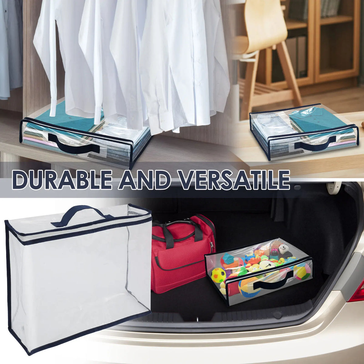 6/12Pcs Bed Sheet Storage Bags PVC Waterproof Clothes Blankets Packing Box Waterproof Dustproof Clear Zippered Pillow Bedding