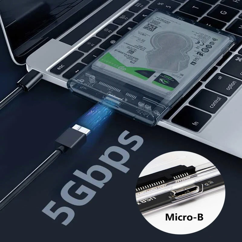 USB 3.0/Type C to SATA III Hard Disk Case for 2.5 inch HDD SSD External Hard Drive Enclosure Harddisk Boxs Support UASP HDD Box