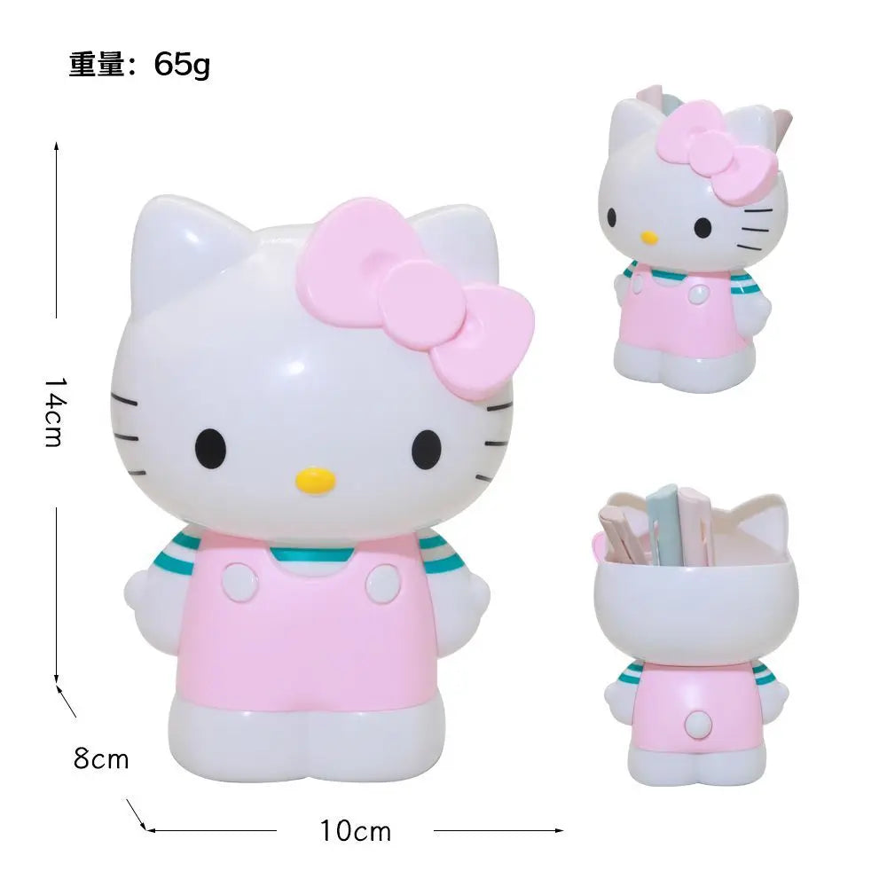 Cute Cartoon Desk Organizer Kawaii Cat Print Pencil Holder Pen Stand Office Storage Container For Women Teens Girls Gift daily