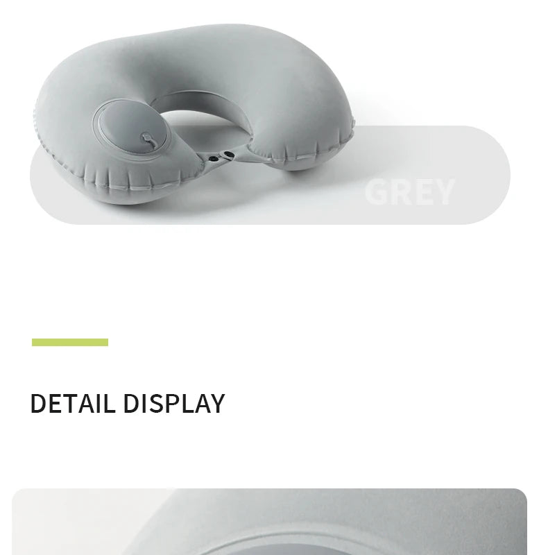 Inflatable Velvet Travel Neck Pillow