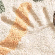 Plush Heart-Pattern Bath Mat with Wavy Border — 40–90 cm, 1 Piece