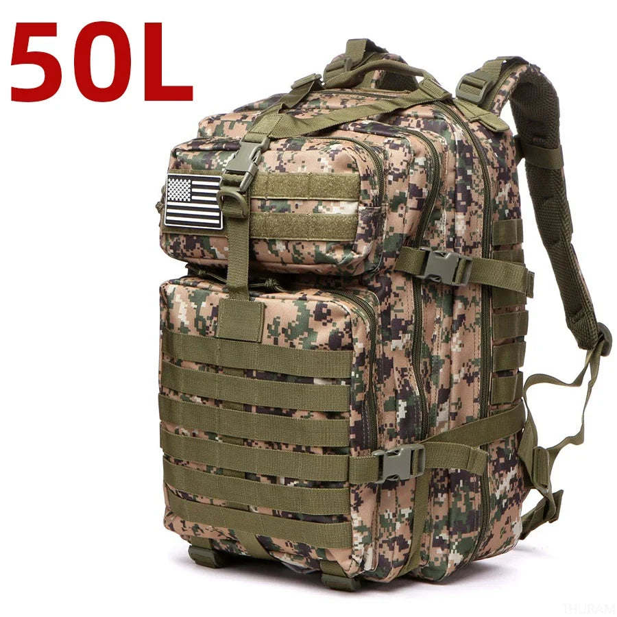 Unisex Oxford Hiking Backpack — MOLLE Webbing, 25L or 50L