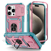 Case For iPhone 16 15 14 13 12 11 Pro Max Plus Mini XR XS X 8 7 Plus 7 8 SE  Heavy Duty with Camera 360 Degree Kickstand Cover