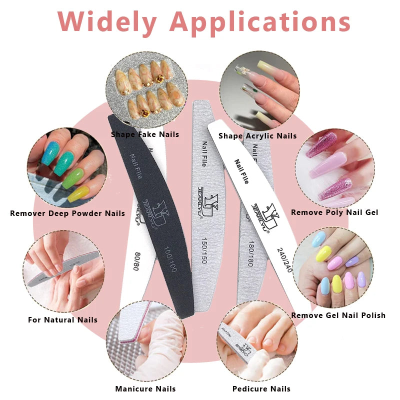 Abrasive Nail File Set — 5 Pieces, Selected Shape and Grit