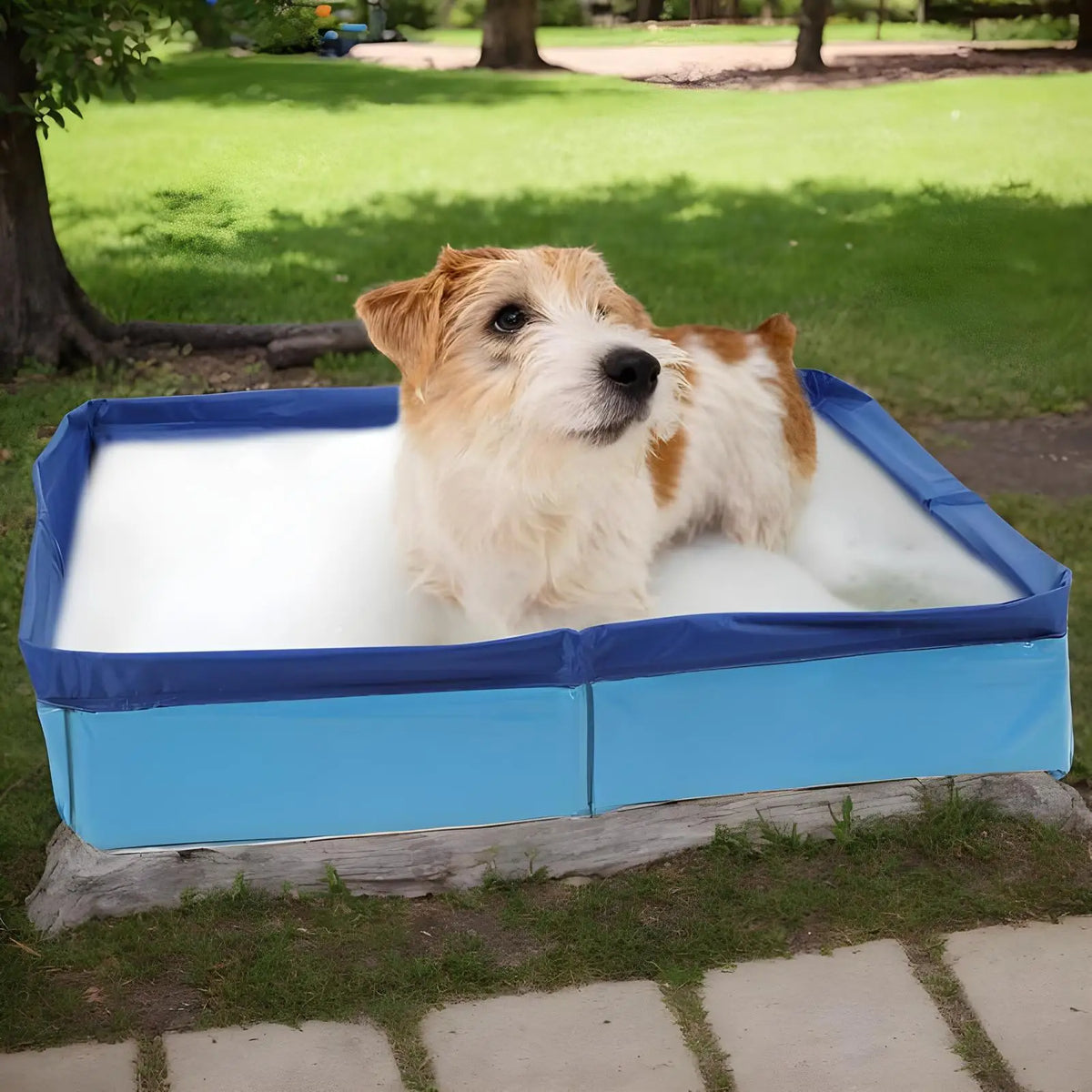 Dog Paddling Pool 50x50x10cm PVC Folding small pet bathtub Summer Cool Cleaning Basin for Puppy Cats Ducks Parrots Pet Supplies