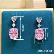 2026 New European and American Pink Earrings for Women, Elegant, Loving, Sweet, Light Luxury, Geometric Jewelry Accessories