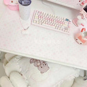 Original Pink Girl Mouse Pad PU Leather Waterproof Anti-slip Office Study Desk Mat Large Size Computer Keyboard Pad Placemats