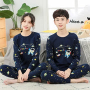 Teens Pajamas Long Sleeves 100% Cotton Pyjamas Big Kids Clothes Sets Children Boys Sleepwear Pajamas For Girls 10 12 14 16 Years