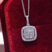 2026 Fashion Contracted Design Square Cubic Zircon Pendant Necklace for Women Exquisite Neck Accessories Wedding Party Jewelry