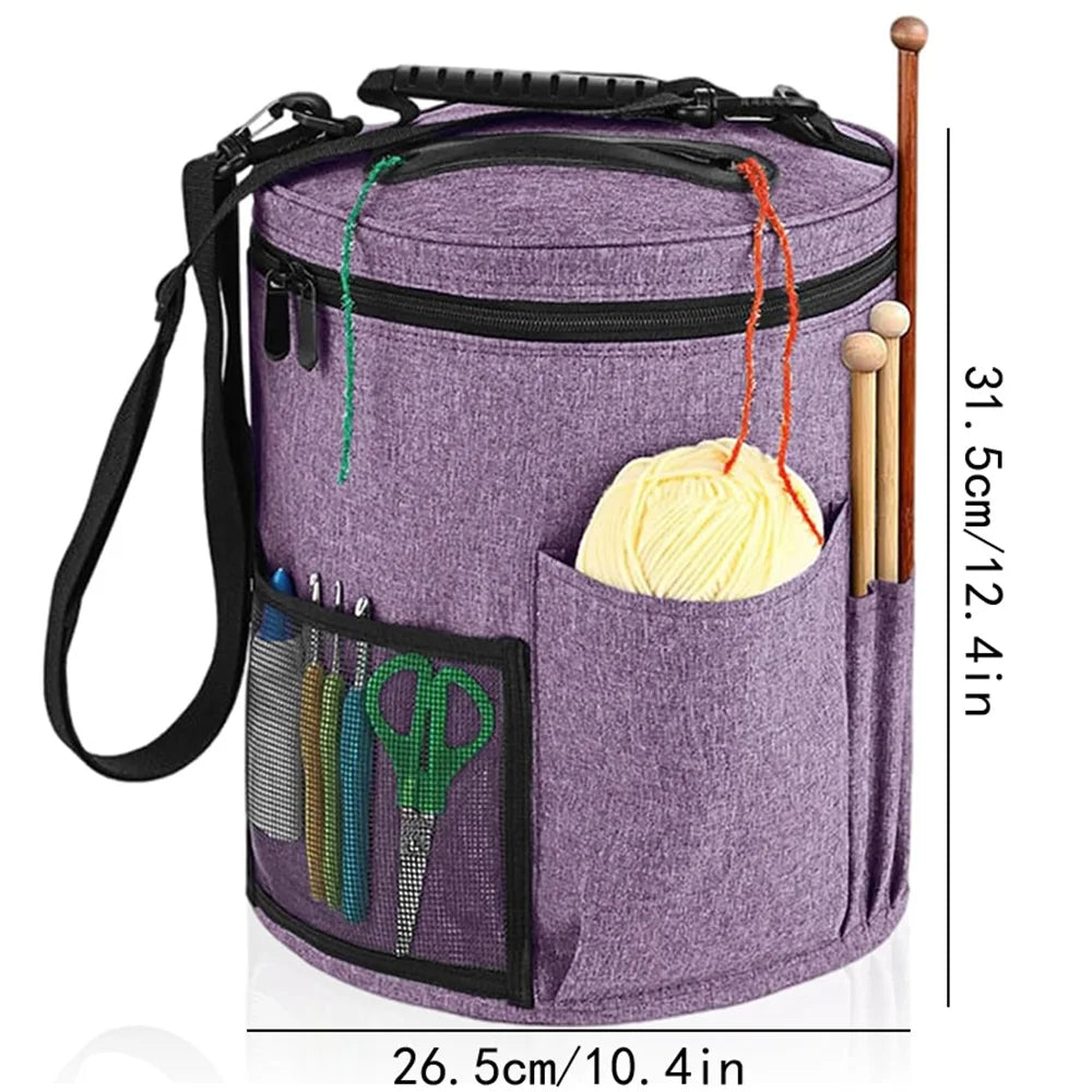 600D Oxford Yarn Storage Bag with Shoulder Strap — 26.5 × 31.5 cm