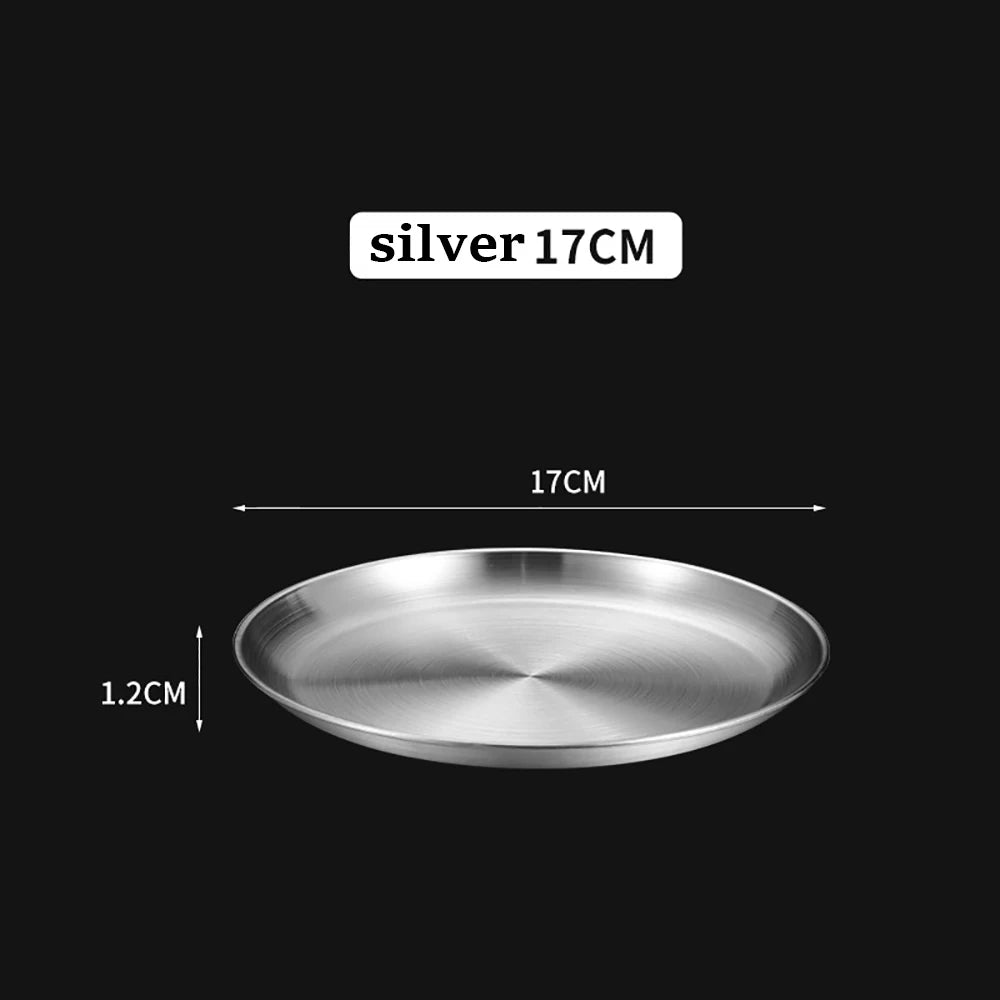 Round Stainless Steel Serving Tray
