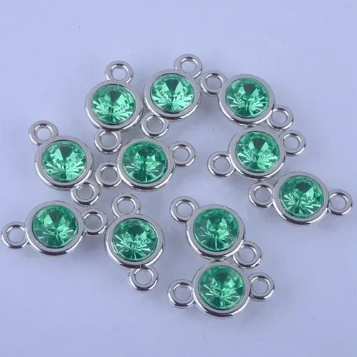 12pcs/lot Colorful Birthstone Charms 11mm*19mm Acrylic double charms for Diy Statement Necklace and Bracelet A003