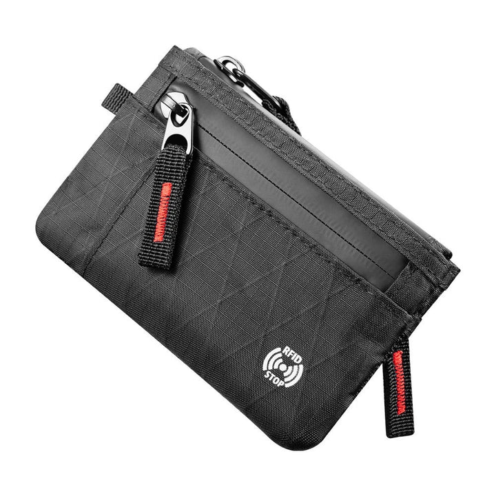Black Nylon Multi-Compartment Zipper Wallet — 1 Piece