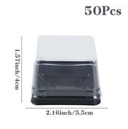 50Pcs Mini Dessert Cake Boxes Container Transparent Cupcake Pastry Baking Packaging Boxes Wedding Party Supplies Christmas Gift