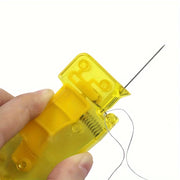 Plastic Hand-Sewing Needle Threader — Yellow, 1 Piece