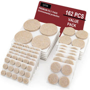 Self-Adhesive Round Felt Furniture Pads — 162 Pieces, Beige or Brown