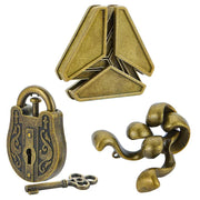 Variety Metal Puzzles Brain Teasers 3PCS Set IQ Logic Test Disentanglement for Mind Challenge Educational Toys Kids Adults