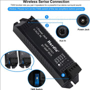 Herdio 2 Channels Home Power Amplifier Audio Bluetooth Aux Mini Amplifier For Bathroom Wall Ceiling Music Speakers EU/US/UK Plug