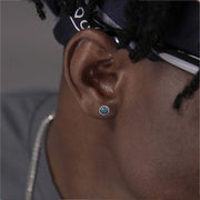 Hip Hop Broken Zircon Stud Earrings for Men Boys,Anti Allergy Round Small Metal Earrings,Rock Punk Jewelry Gifts