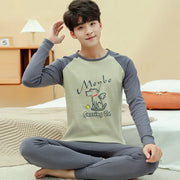Teens Pajamas Long Sleeves 100% Cotton Pyjamas Big Kids Clothes Sets Children Boys Sleepwear Pajamas For Girls 10 12 14 16 Years