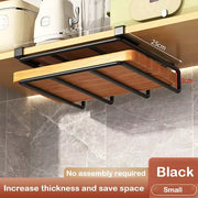 Steel Under-Cabinet Kitchen Organizer Rack — Hanging Rails and Hooks