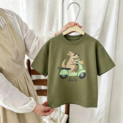 1-7 Age Girl Boy Clothing T-shirt Tops Short-sleeved Round Collar Casual Tshirts Children's Clothes Simple Versatile Kids Tshirt