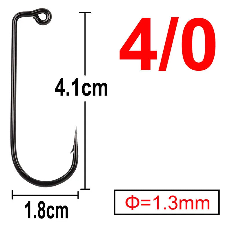 100 pcs 90 Degree Jig Fly Tying Strong Wire Saltwater Freshwater Fish Hook Aberdeen jig fishing size 6 4 2 1 1/0 to 4/0#