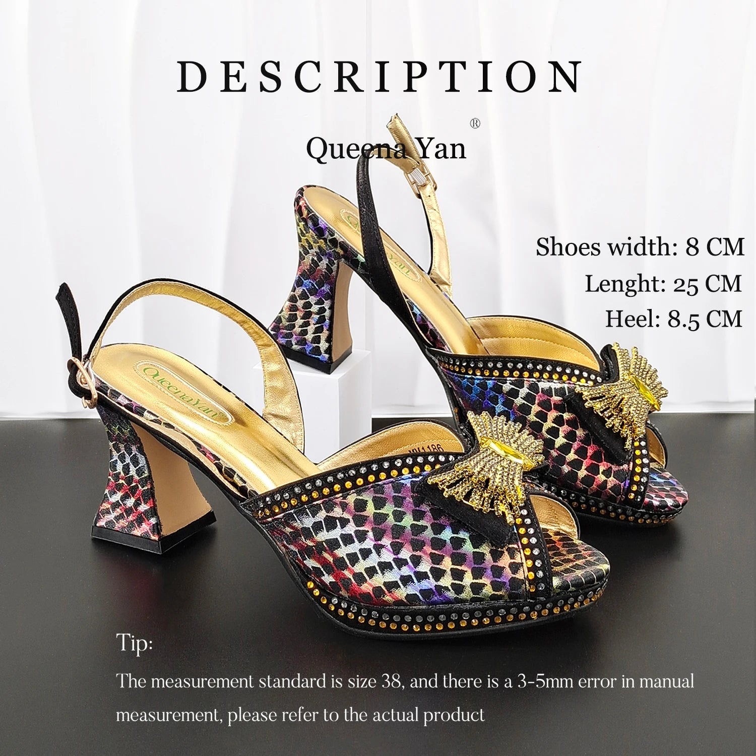 Rhinestone Ankle Strap Heels