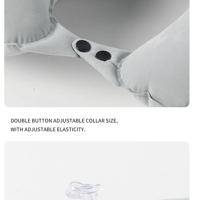 Inflatable Velvet Travel Neck Pillow
