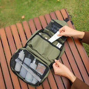 Hanging Toiletry Organizer Bag — Green, Foldable Travel Design