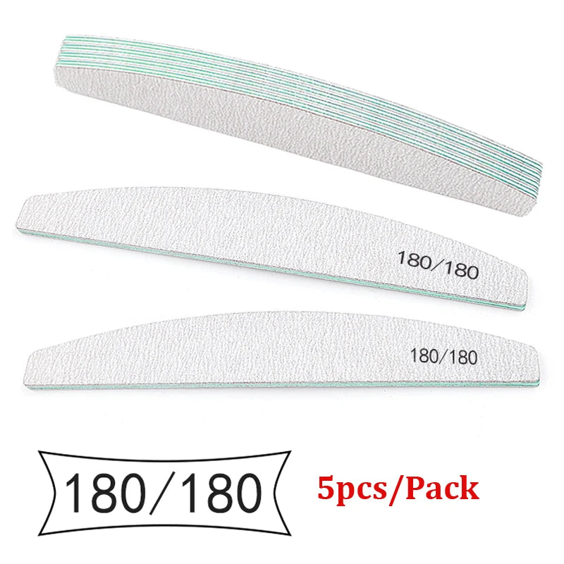 Abrasive Nail File Set — 5 Pieces, Selected Shape and Grit