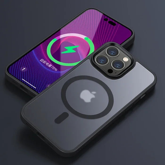 Matte Translucent Phone Case For IPhone 17 Air 16e 15 16 14 13 12 11 Pro Max Plus Magnetic Case Magsafe Wireless Charging Cover