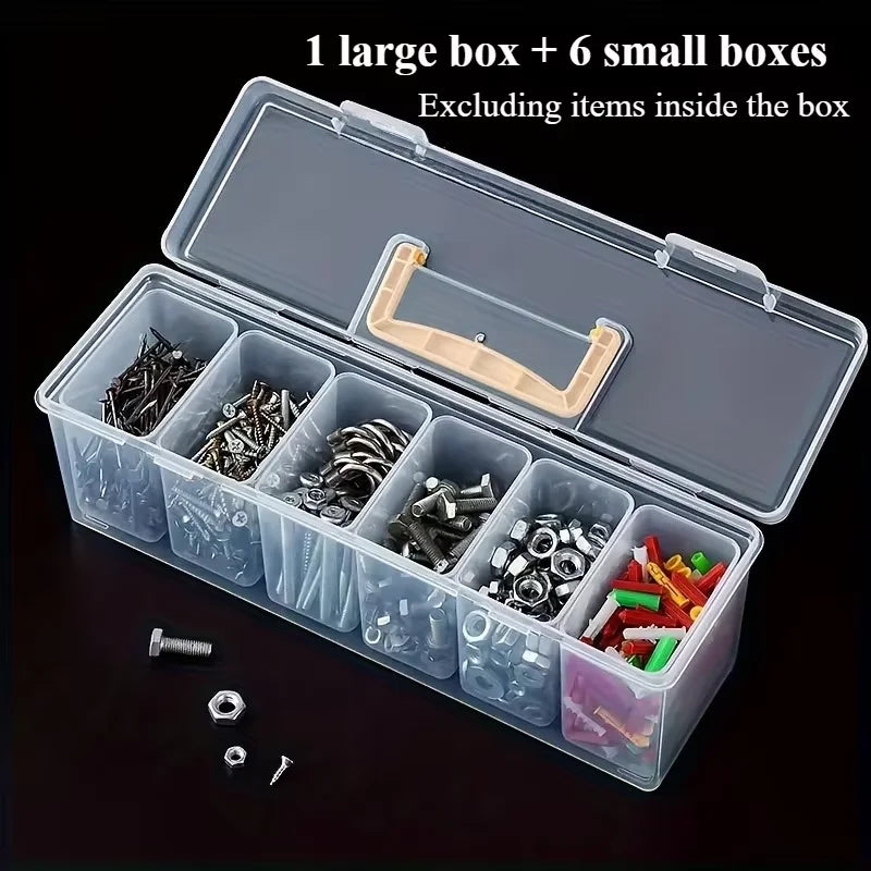 Transparent Parts Organizer Box — Single Box or 7-Piece Configuration