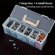 Transparent Parts Organizer Box — Single Box or 7-Piece Configuration