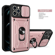 Luxury Shockproof Case For iPhone 17 16 15 14 13 Pro Max 12 11 XR X 8 7 Plus SE2/SE3 Rotation Metal Ring Stand And Card Slot
